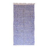 Tapis à Damier Bleu - 327 x 158 cm