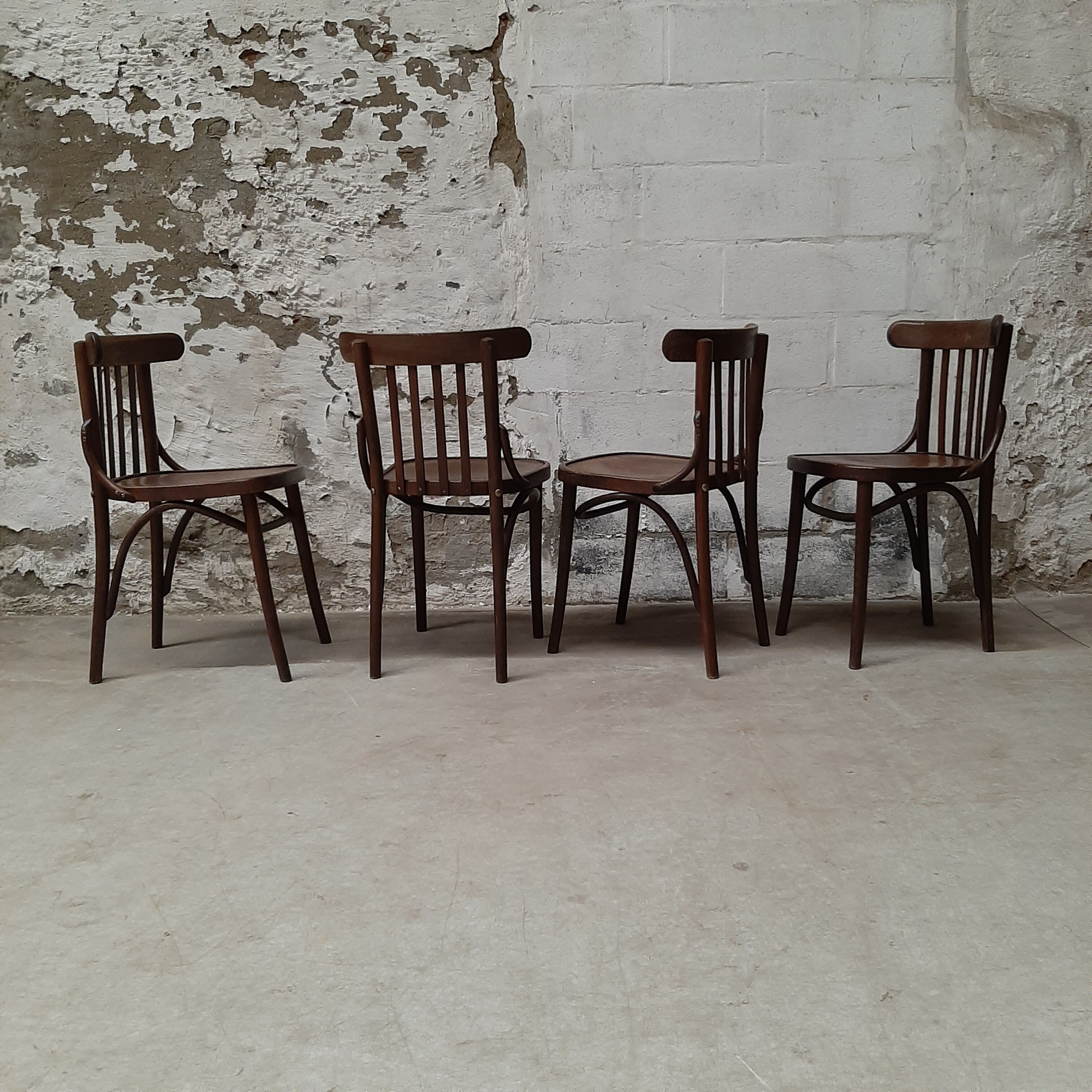 4 old bistro chairs