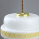 Mid-century Glass & Brass Pendant Lamp