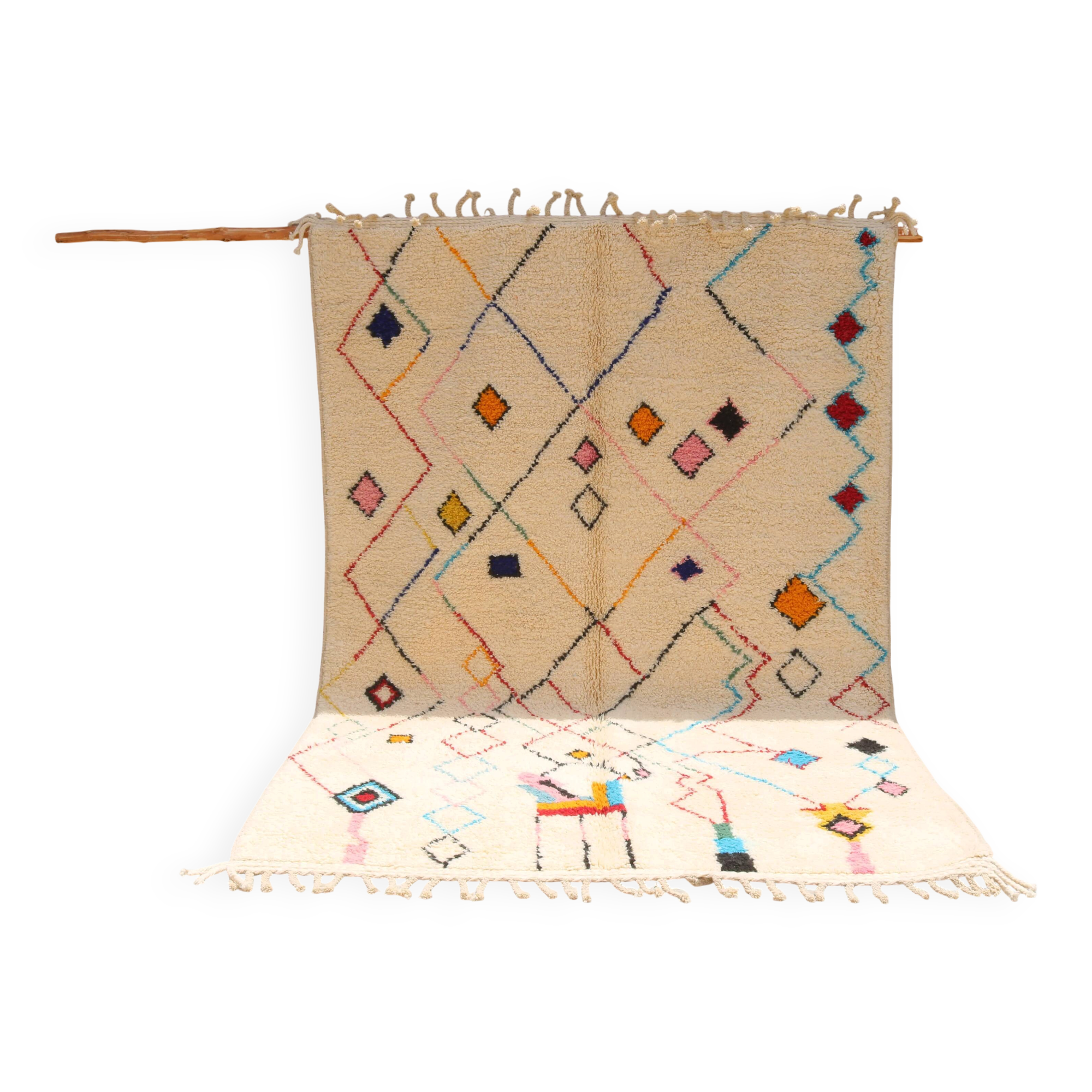 Large handmade colourful rug, 300 x 210 cm - G1081