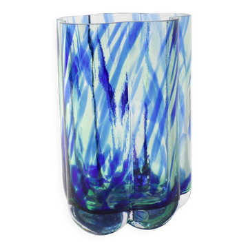 Glass Vase Pauline Cloud / Rune Strand for Sea Glasbruk / Sweden / 1970s