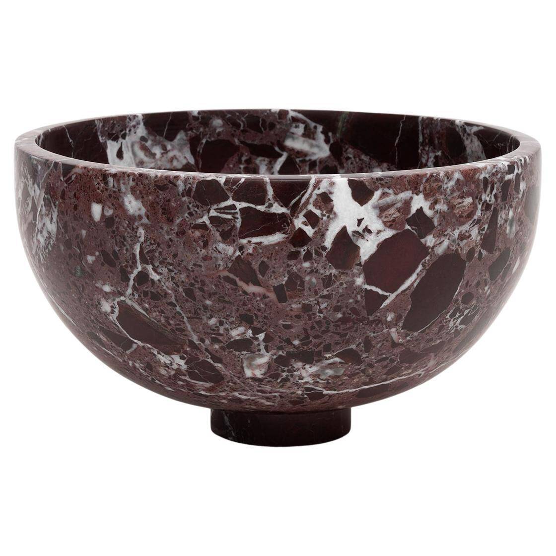 Rosso Levanto marble fruit bowl