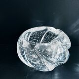 Pair of bubble crystal ashtrays