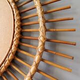 Sun vintage rattan mirror, 68cm