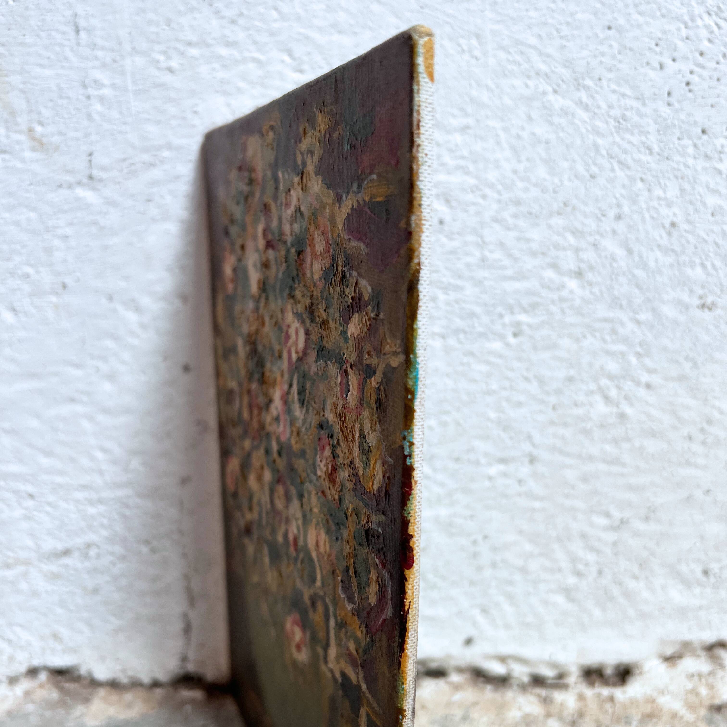 Painting vase with bouquet of flowers