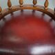 Red Cowhide Leather Chesterfield Office Chair in English Style