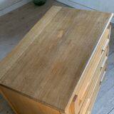 Vintage solid oak chest of drawers