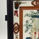 Fixed lantern plate under hand painted glass ironwood late nineteenth century