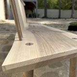 Large bench in solid walnut