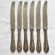 6 antique knives in silver metal and stainless blade