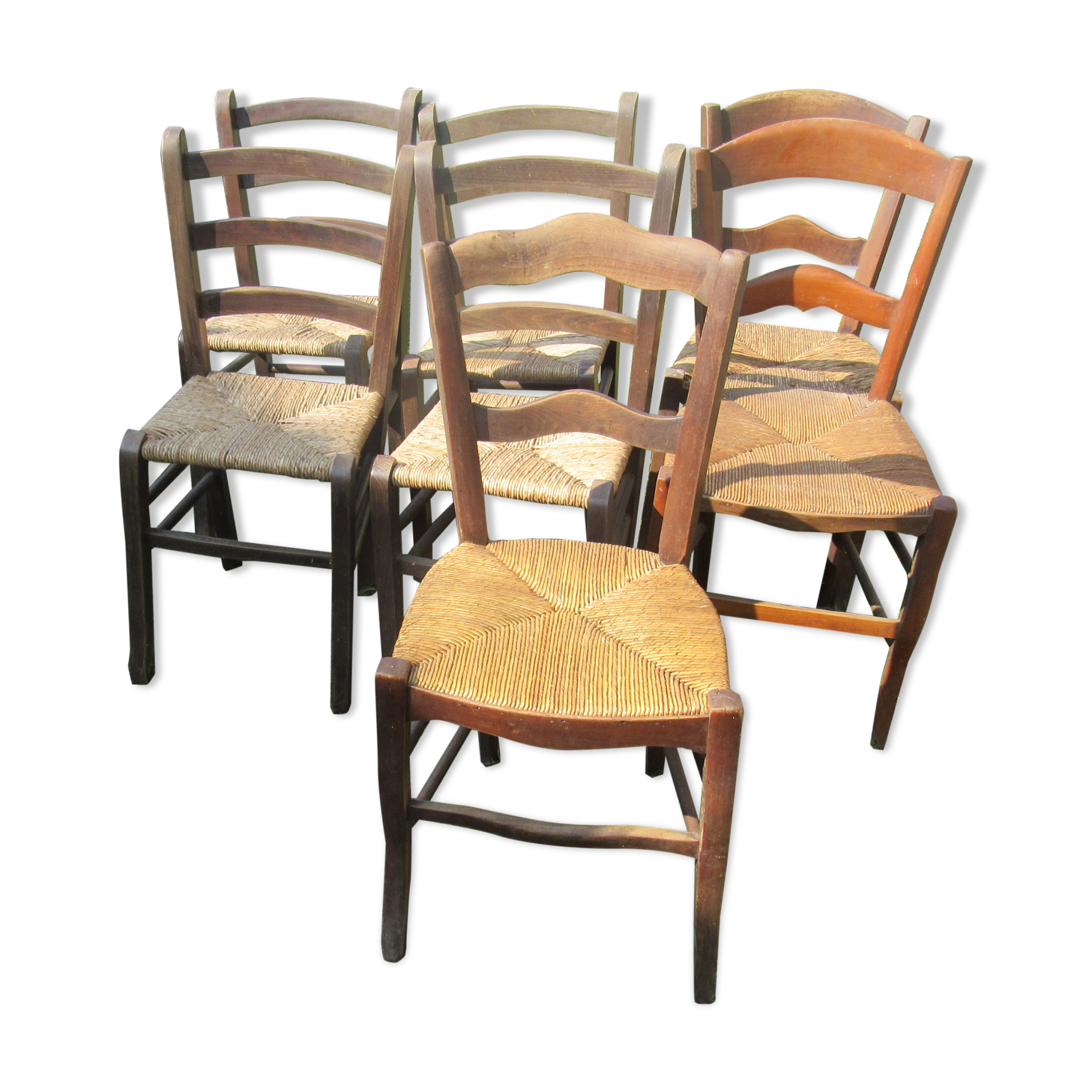 7 wooden chairs