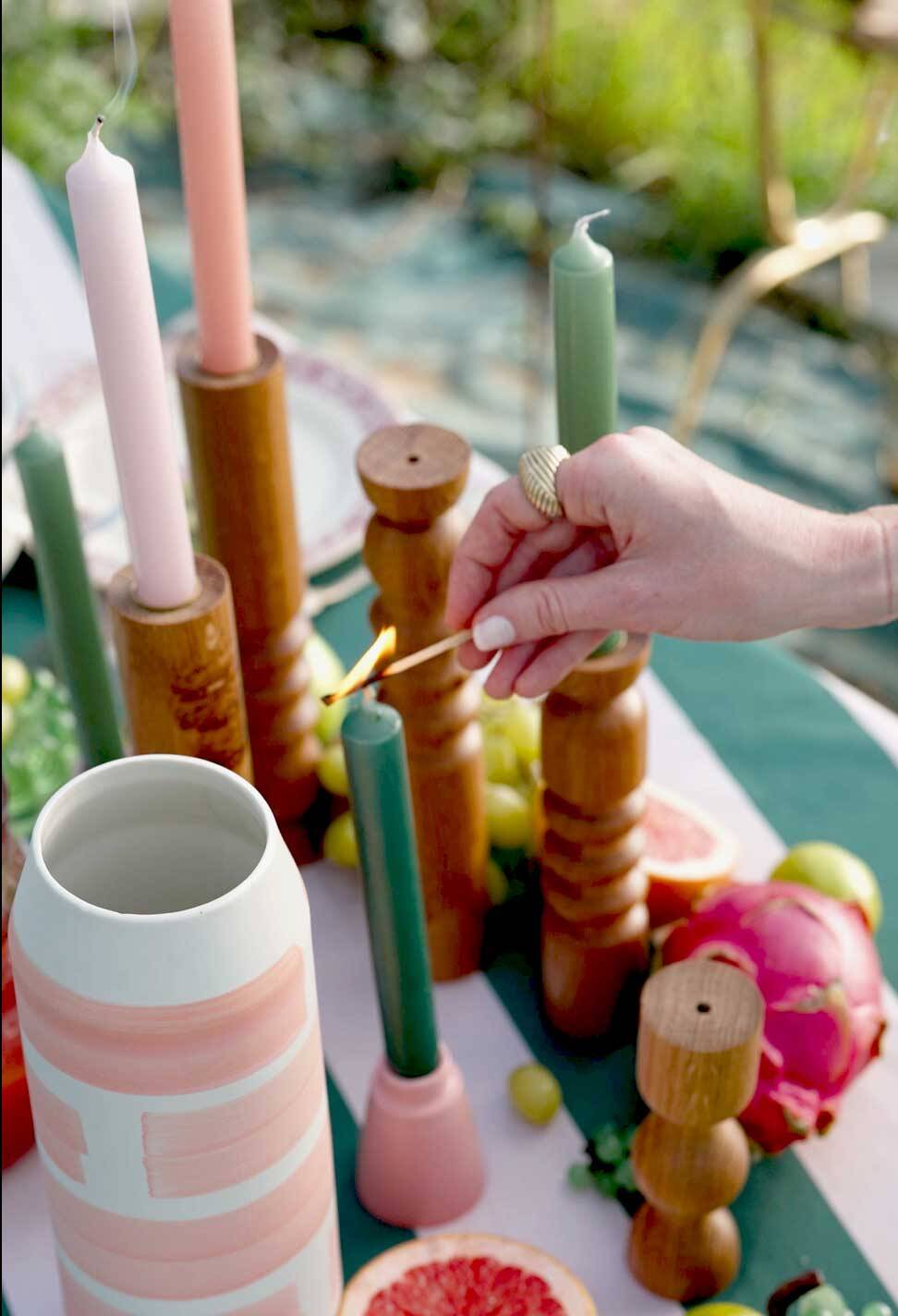 Candle holder - soliflore oak wood marceau