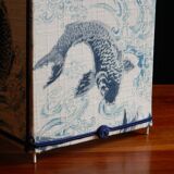 Lantern lamp in vintage Japanese fabric pattern carp koi