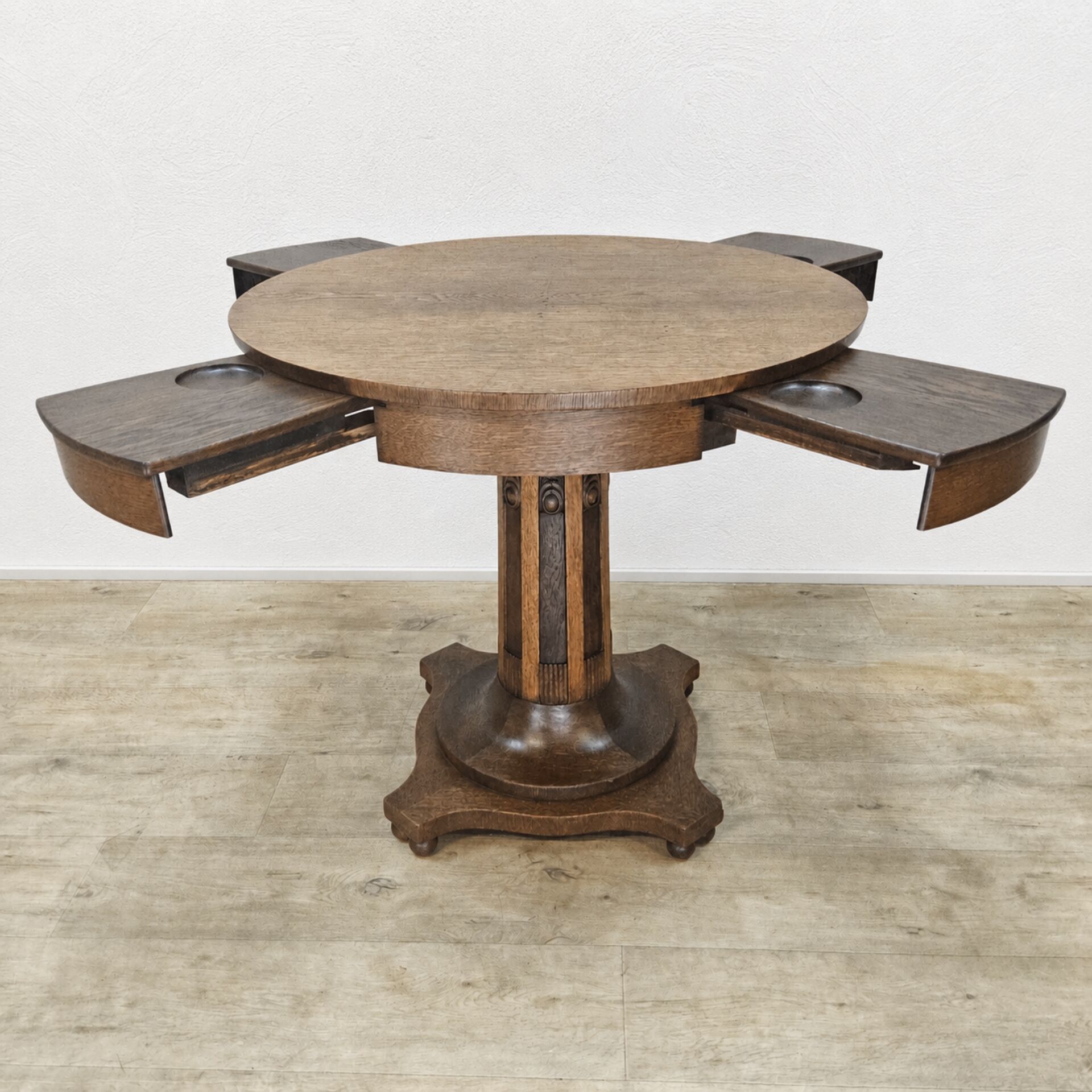 Antique oak Art Deco games table / card table