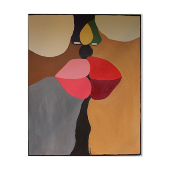 Colorful acrylic canvas 73x60 cm "The last of the kisses"