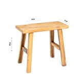 Vintage handmade teak mini bench - 30 x 16 x H 30 cm