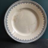 French vintage round serving plate, 30cm diameter, Longwy, mod. Bordeaux
