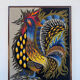 Tapisserie coq flamboyant années 70