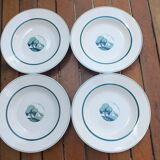4 assiettes creuses vintage Sarreguemines service Arlette