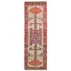 Vintage Turkish hand-knotted wool cotton beige runner rug  114x362