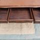 Louis XV style desk in wood, with a brown leather top.