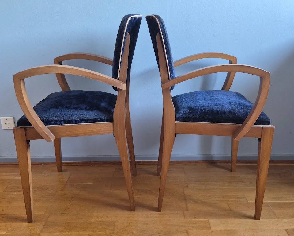 Bridge armchairs in solid beech