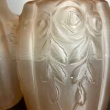 Art Deco pressed molded glass vases (X2)