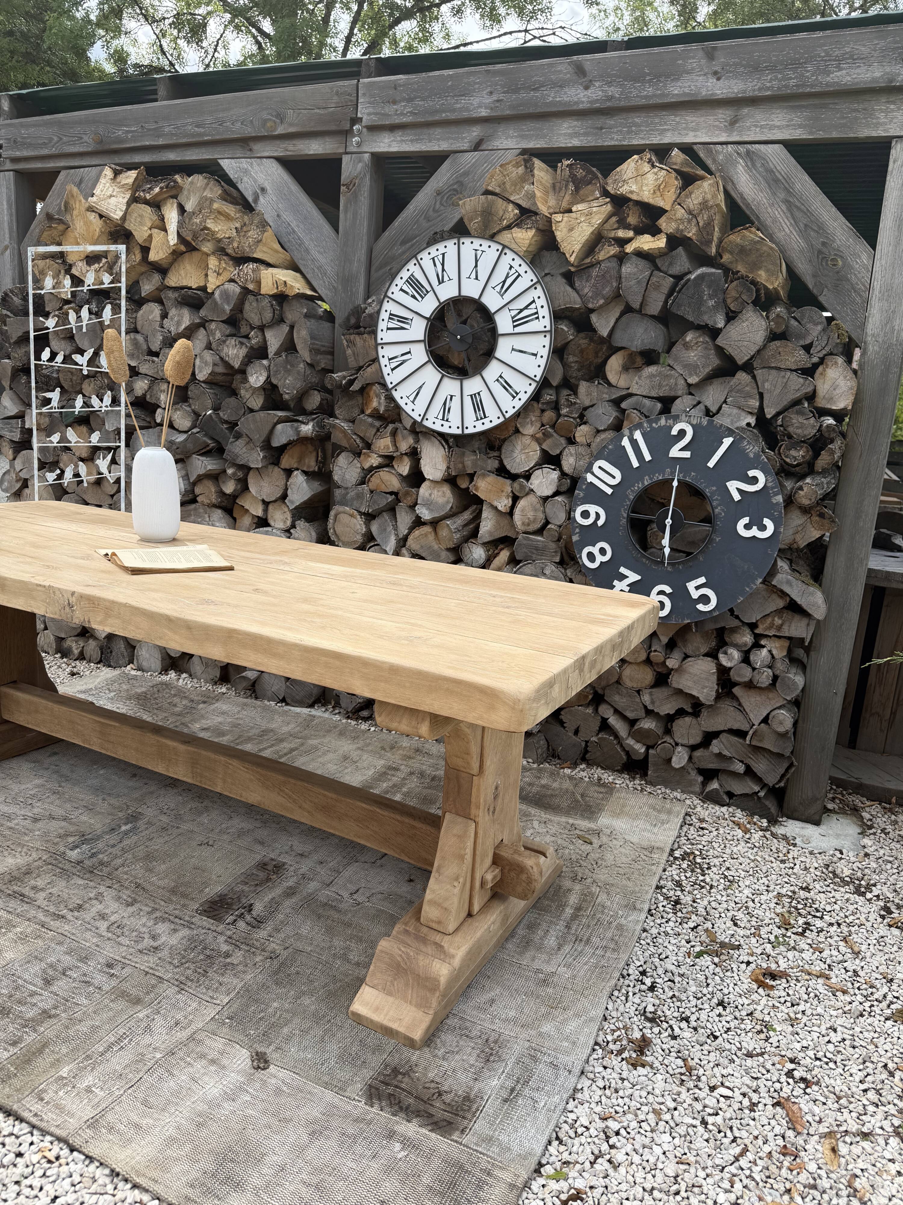 Monastery table, solid oak, 220cm.