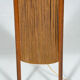 Mid-century floor lamp, sisal/teak wood, Temde, Switzerland, 1960s.