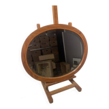 Beveled mirror with wooden frame