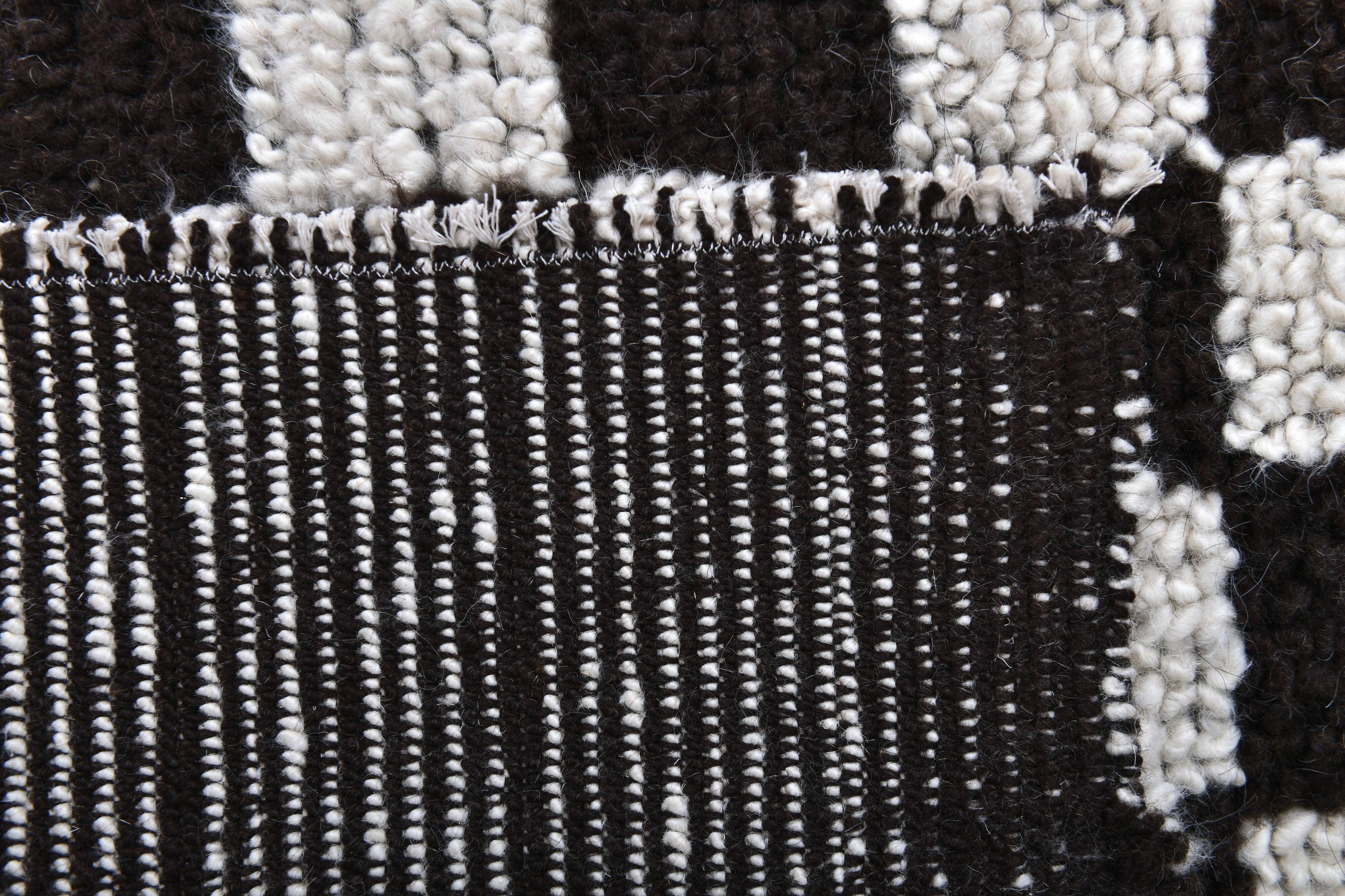 Checkered Moroccan Runner Rug 69x295Cm