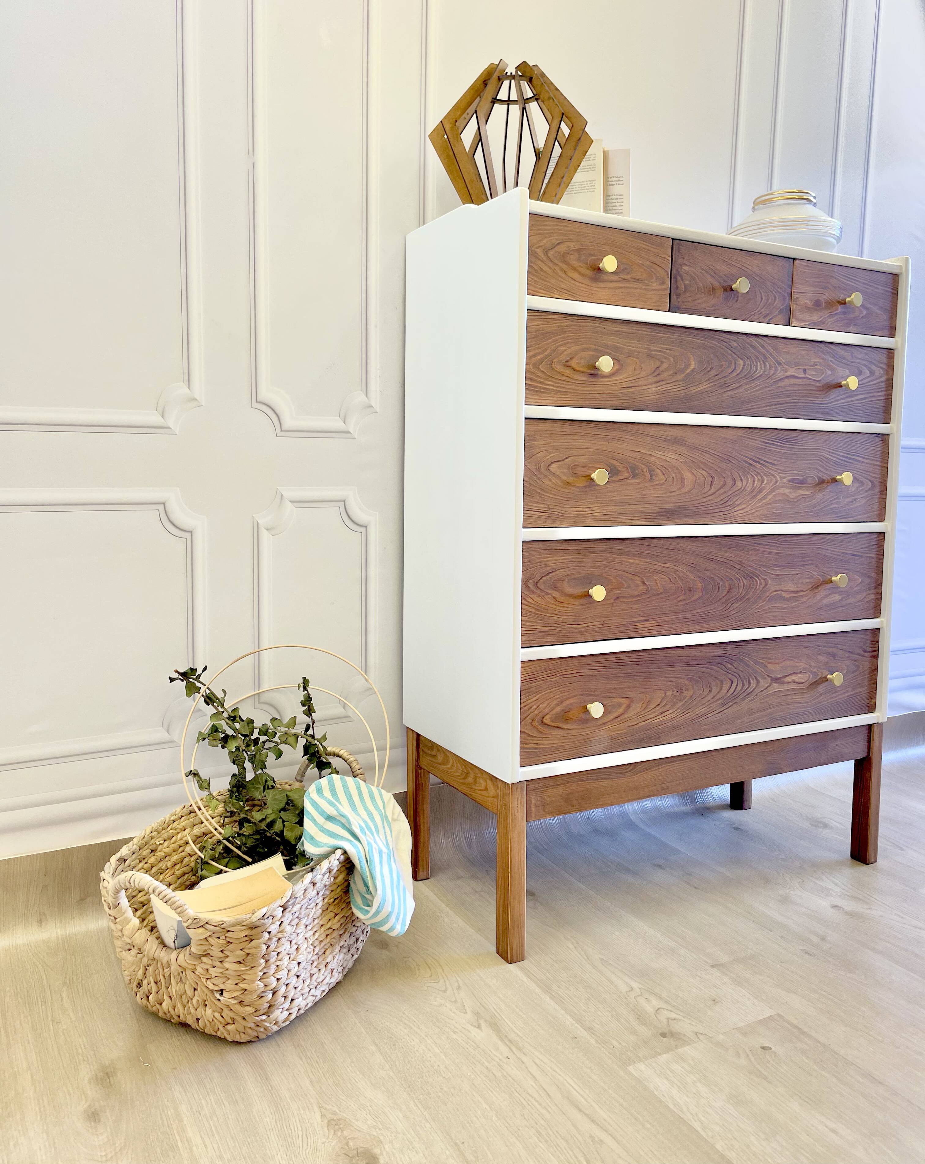 Commode vintage en bois – style scandinave – très bon état