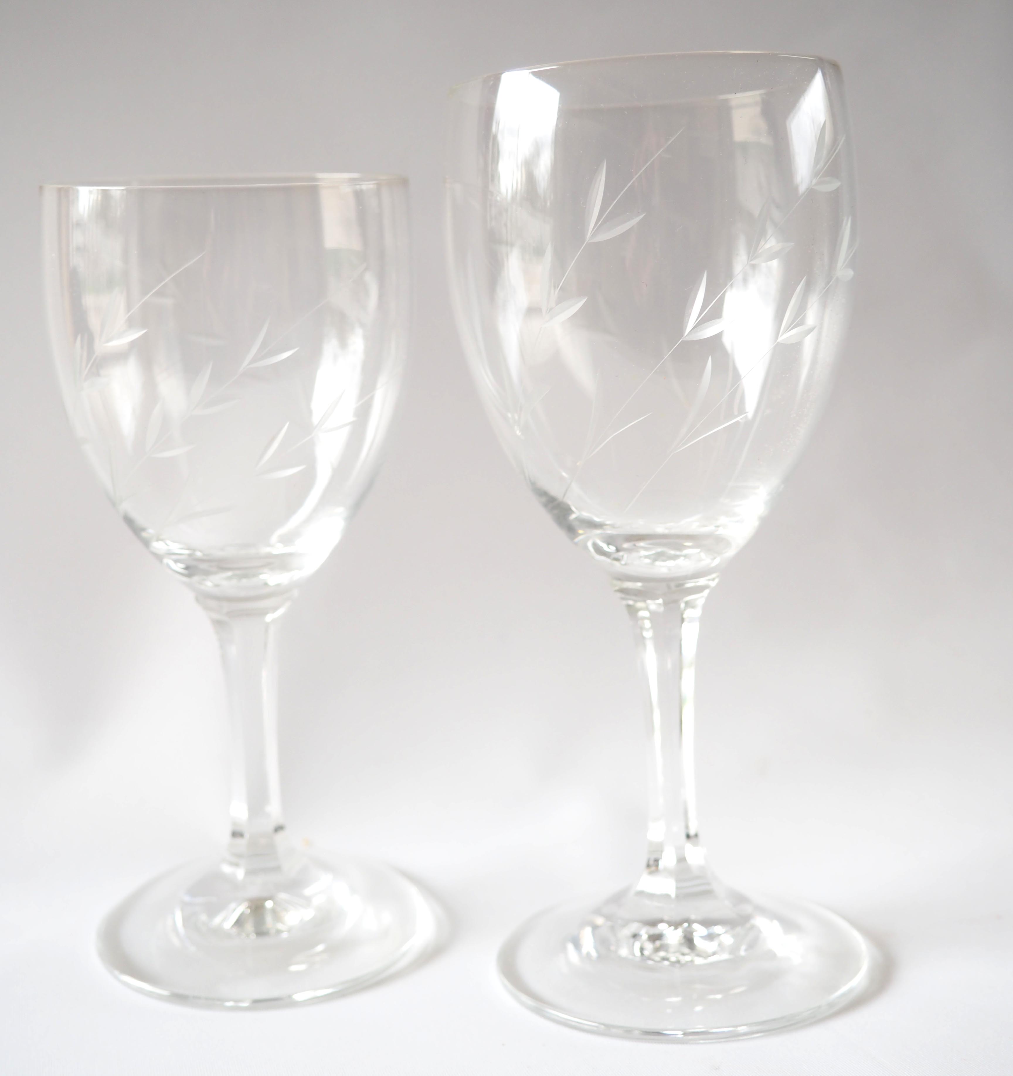 Set of 6 cut glasses
