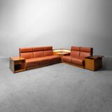 5 seater modular sofa eco-leather 70s vintage modern