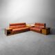 5 seater modular sofa eco-leather 70s vintage modern