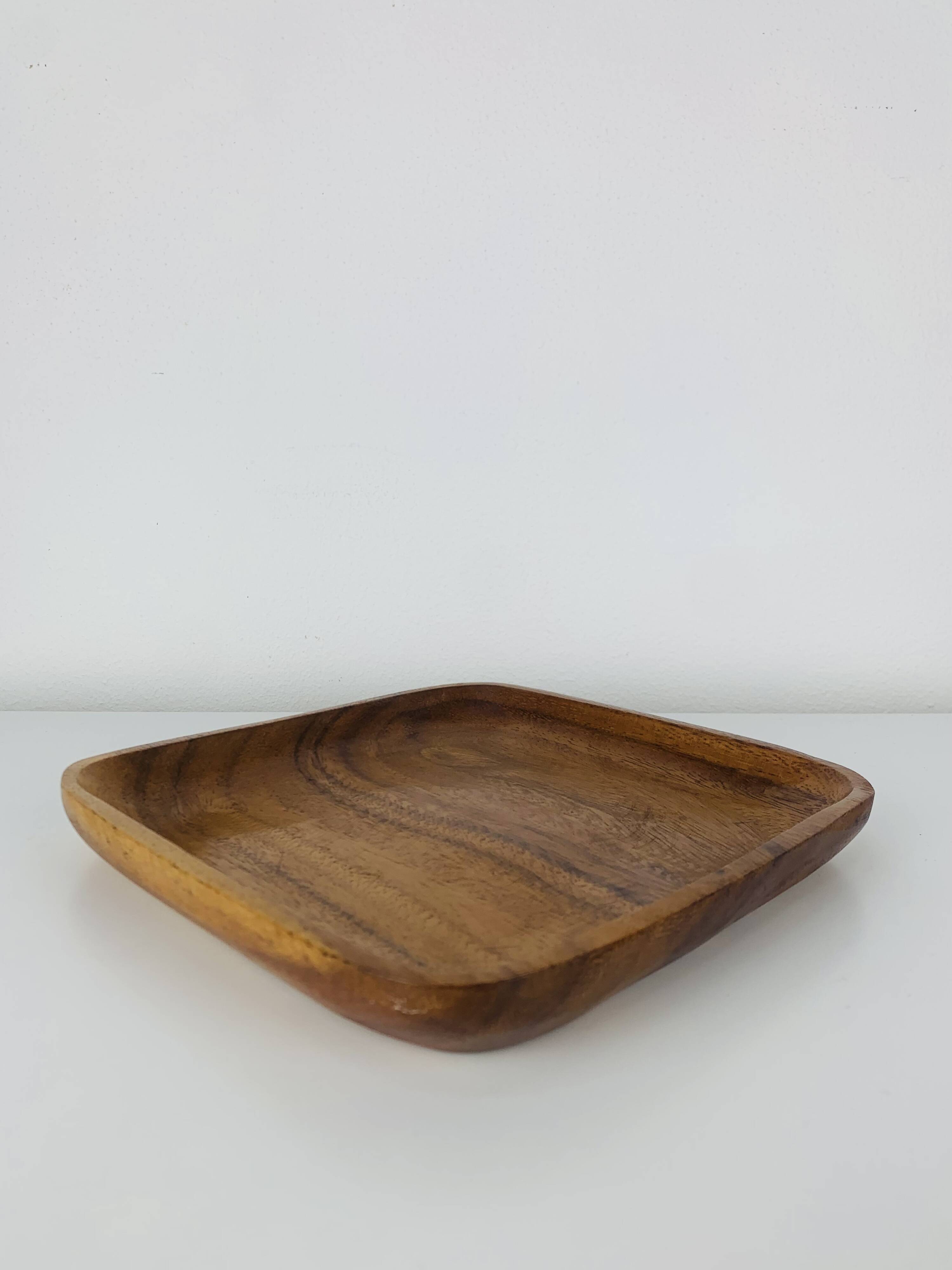 Scandinavian square teak pocket emptier, 1960s
