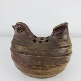 Vintage stoneware hen vase, flower pick