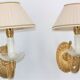 Pair of Twisted Gilt Bronze Wall Lamp & Pleated Lampshade