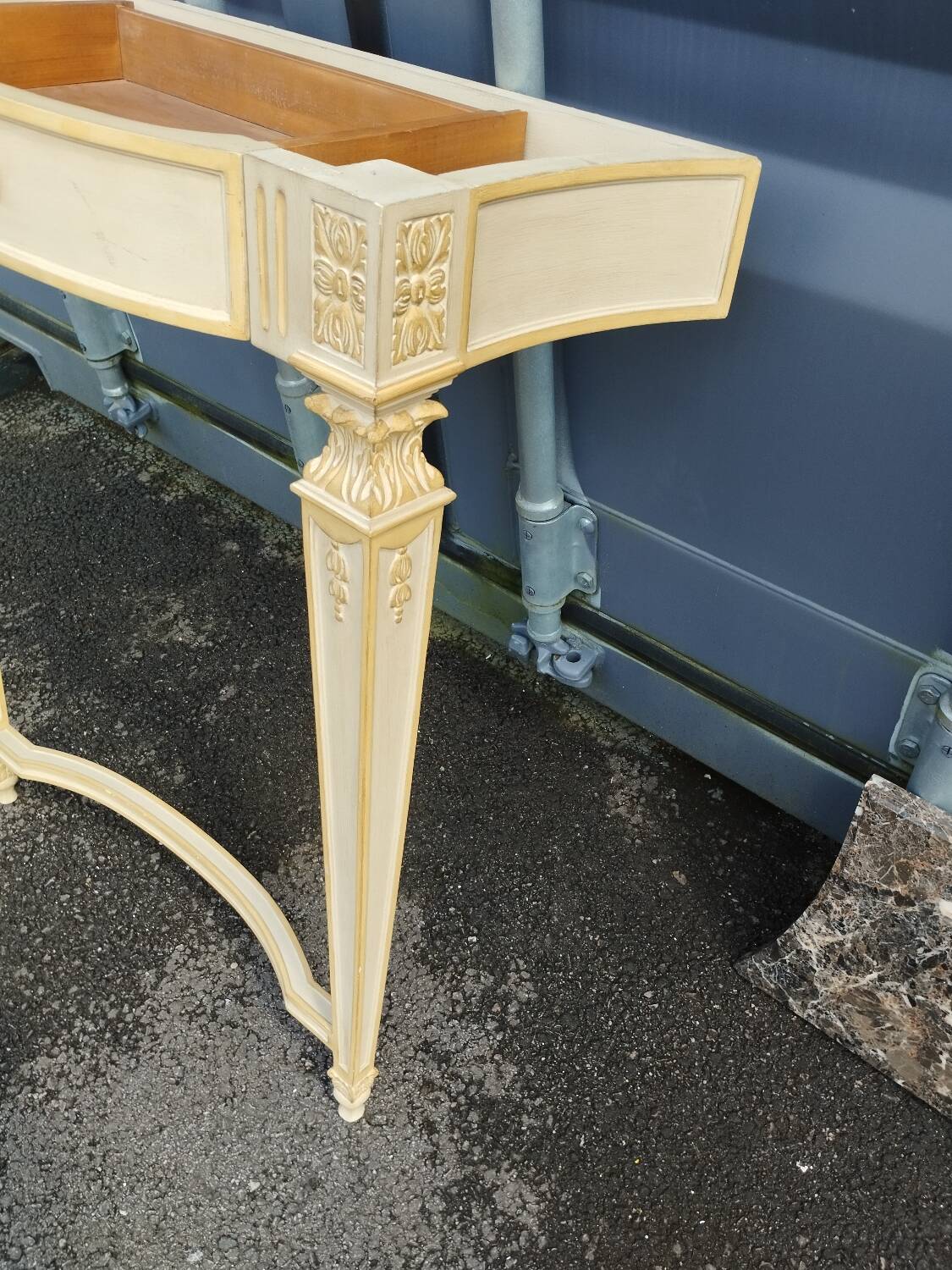 Antique Louis XVI style console with marble top