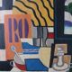 Tableau huile sur toile Fernand Léger cubistes peintre français vieux