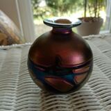 Vase Phoenician Malte 10 cm de haut verre multicolore doré