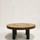 Table basse ronde herbier Roger Capron 1960