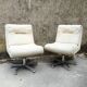 Tweed swivel armchairs 1970
