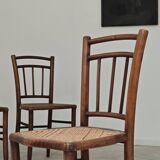 Set of 4 old Thonet style cane bistro chairs from the 1930s