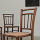 Set of 4 old Thonet style cane bistro chairs from the 1930s