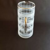 Crystal pitcher polished grid decoration and gold details