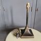 Old bronze lamp base, brown patina - Made in England