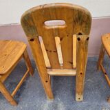 6 pine chairs