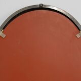 Miroir mural ovale chromé Art Déco, Belgique vers 1920