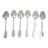 Rare set of 6 silver teaspoons, 18th century, Besançon, Gounot, Uniplat